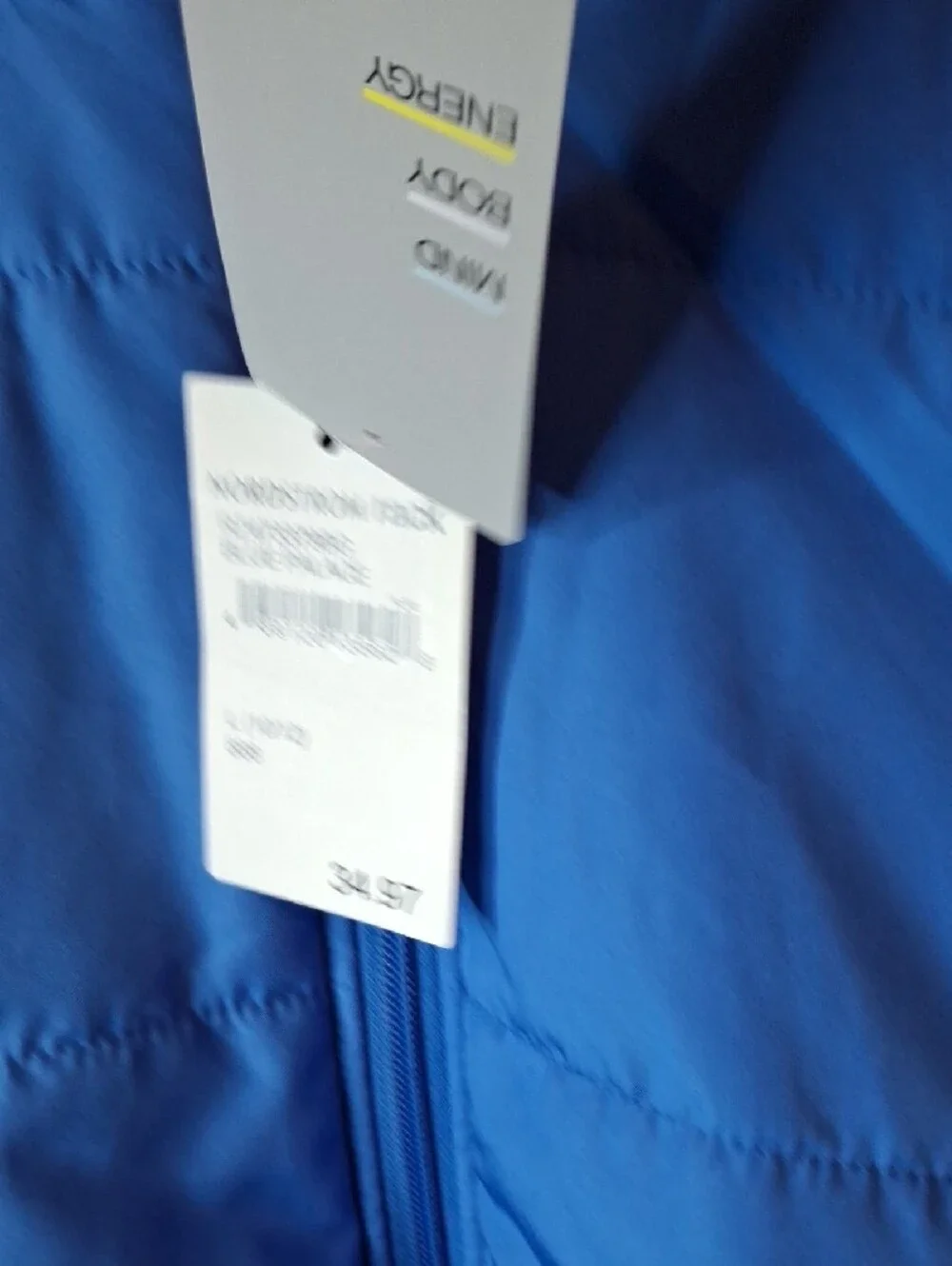 Zella Bright Blue Quilted Hooded Puffer Vest NWT